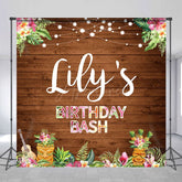 Aperturee - Aperturee Custom Photo Floral Hawaii Light Birthday Backdrop